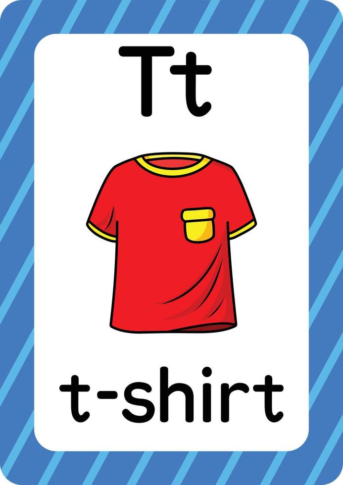 vector de camiseta aislado sobre fondo blanco letra t tarjeta flash dibujos animados de camiseta