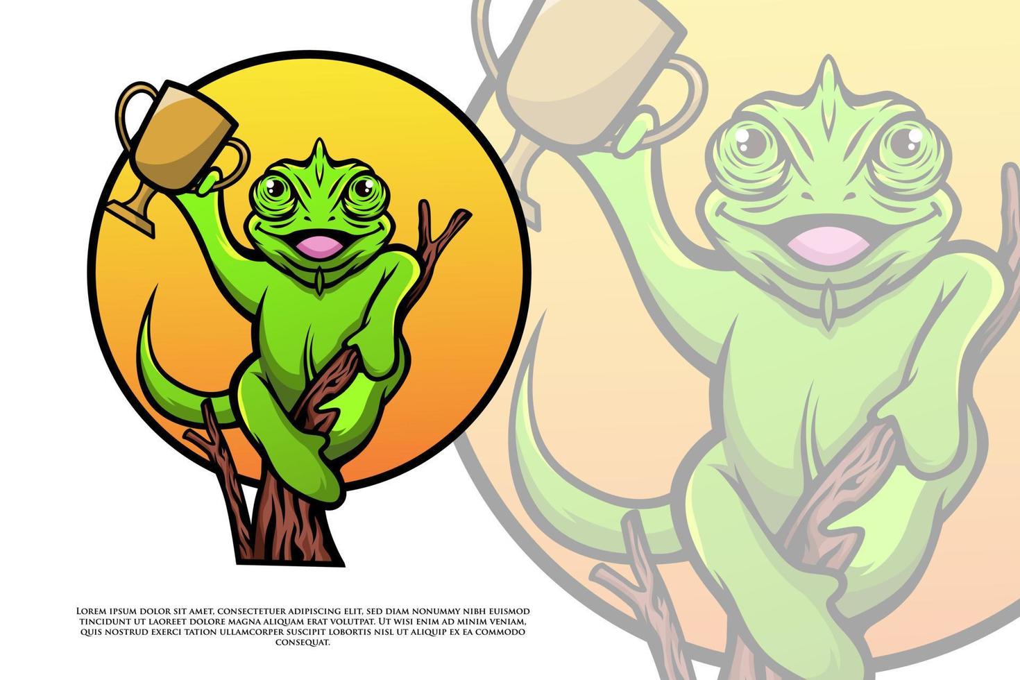 Champion Chameleon Illustration vector