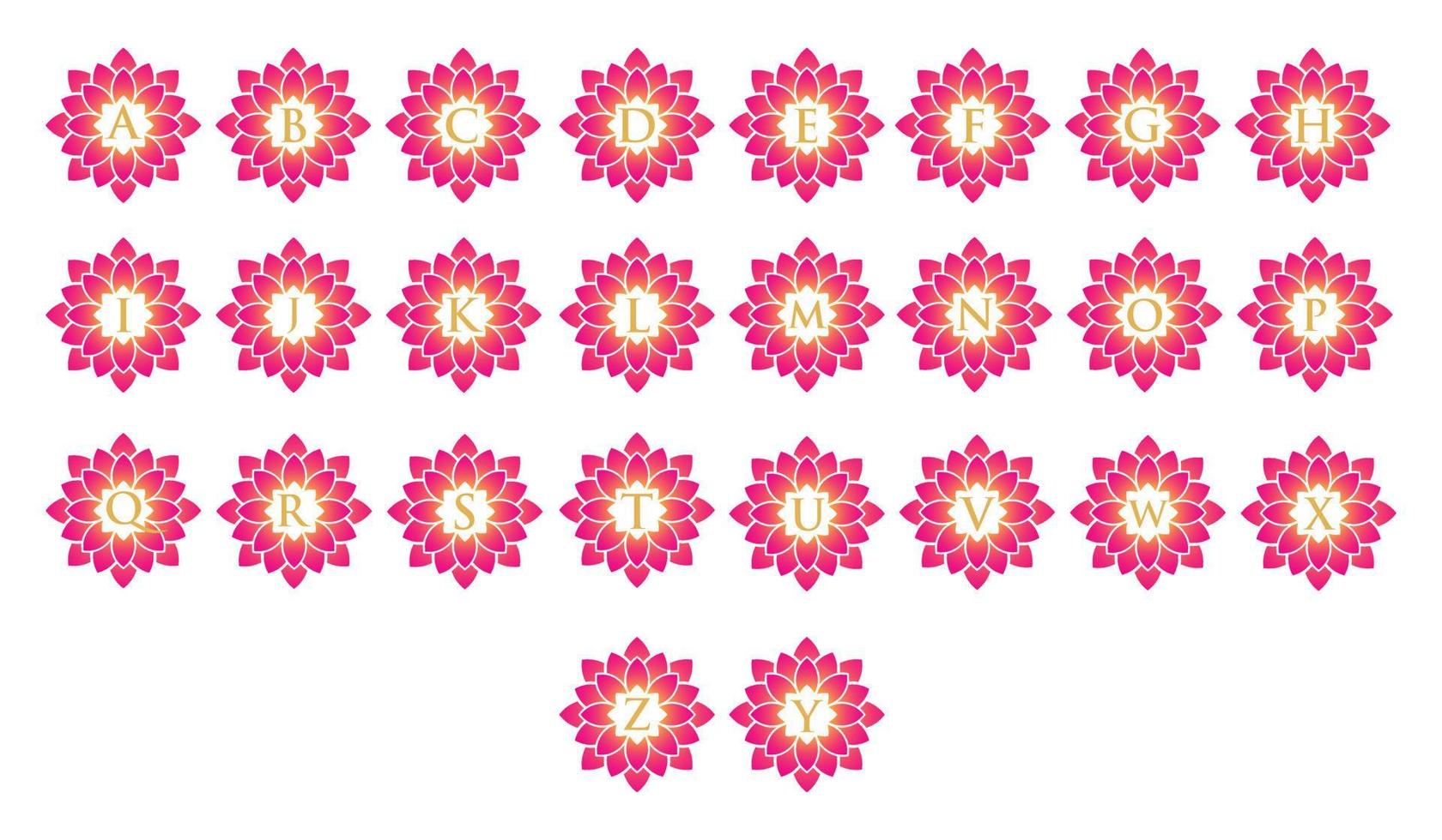 Letters in Lotus vector