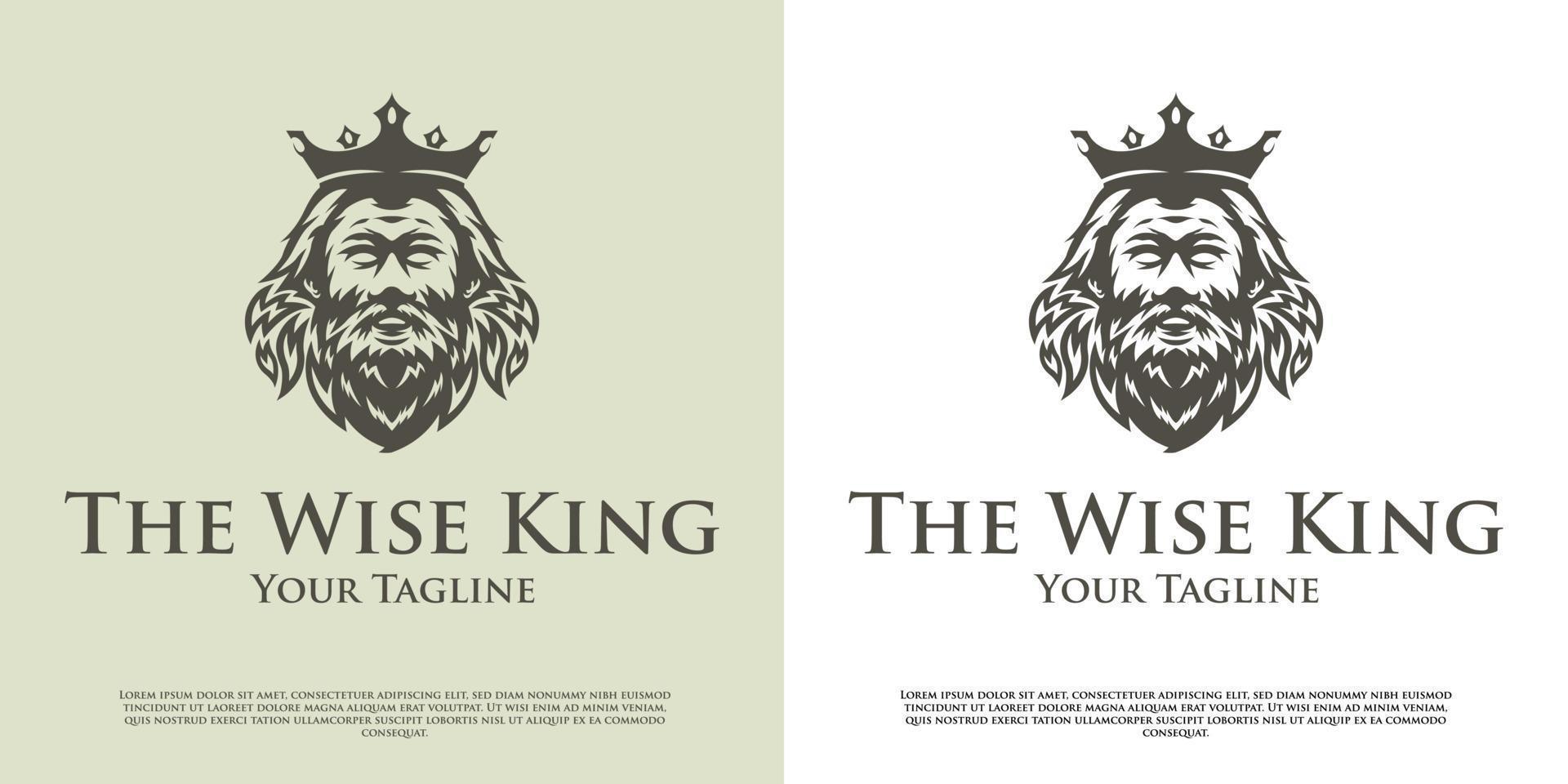 diseño de logotipo de rey sabio vector