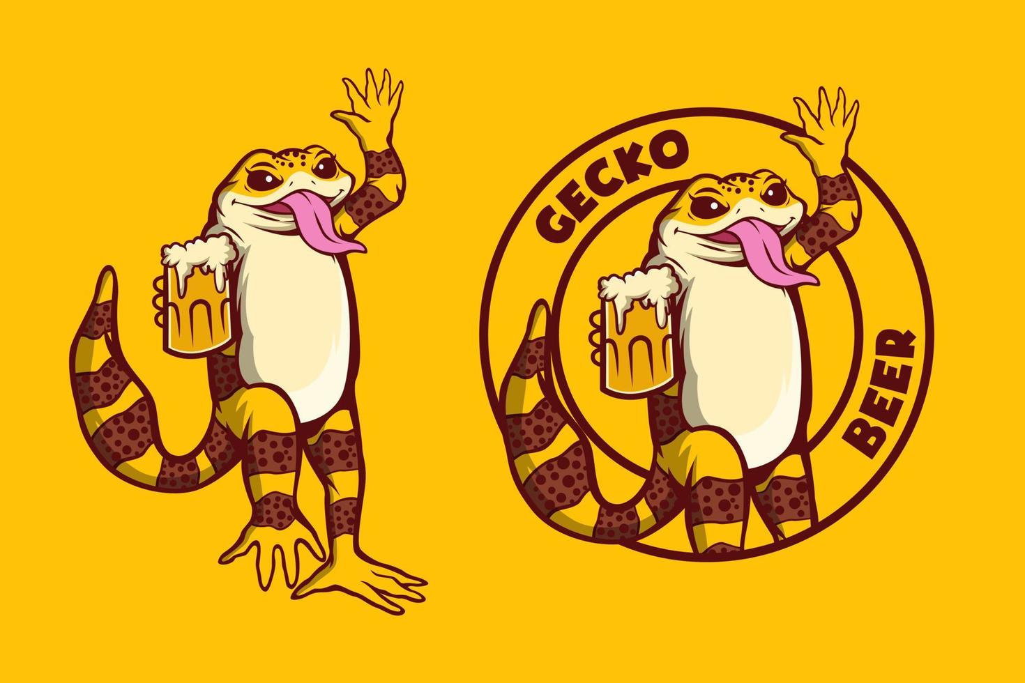 diseño de logotipo de cerveza gecko vector
