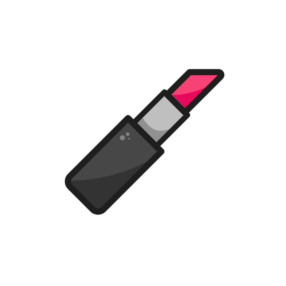 icono de lápiz labial. logotipo de lápiz labial. ilustración vectorial aislado sobre fondo blanco. trazo editable vector