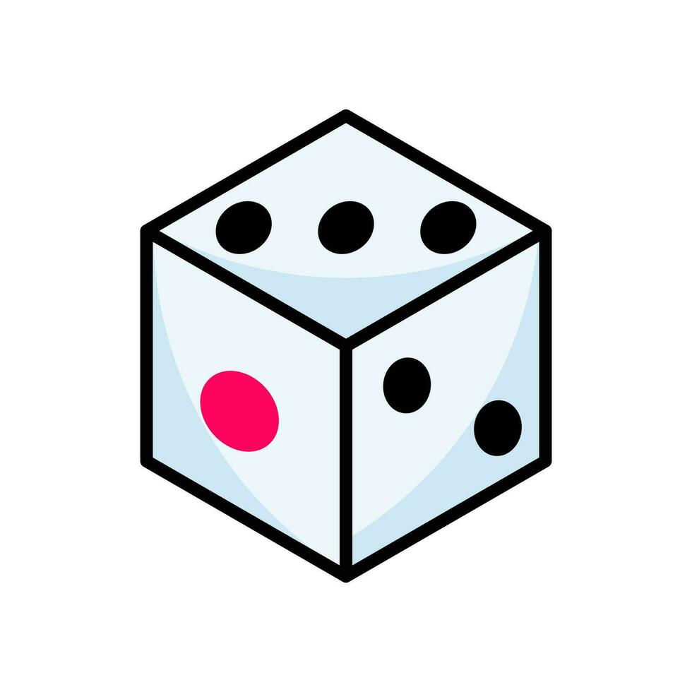 Dice Icon. Dice Logo. Vector Illustration. Isolated on White Background. Editable Stroke