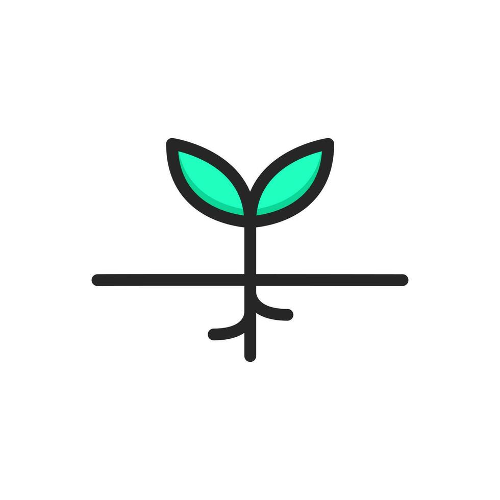 Grow Plant Icon. Sprout Logo. Vector Illustration. Isolated on White Background. Editable Stroke