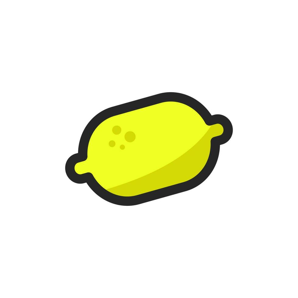 Lemon Icon. Lemon Logo. Vector Illustration. Isolated on White Background. Editable Stroke