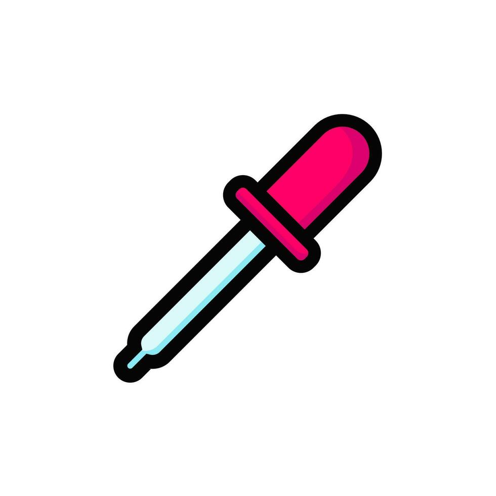 Pippete Icon. Eye Dropper Logo. Vector Illustration. Isolated on White Background. Editable Stroke