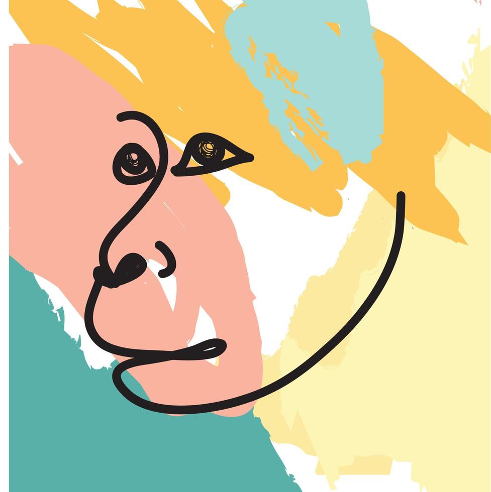 vector face painting abstract art style