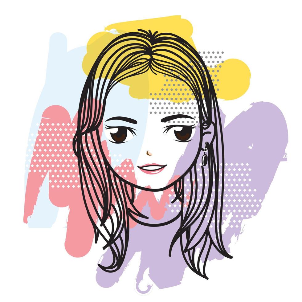 vector face painting abstract art style