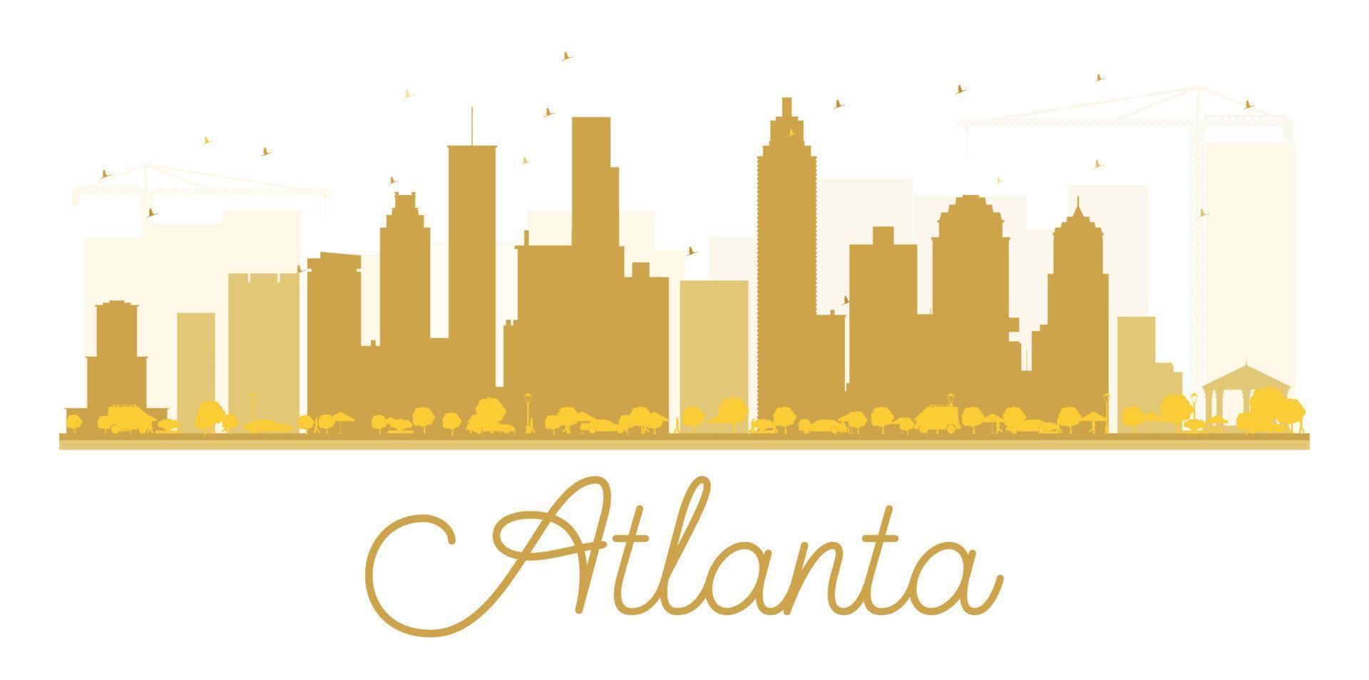 Atlanta City skyline golden silhouette. vector