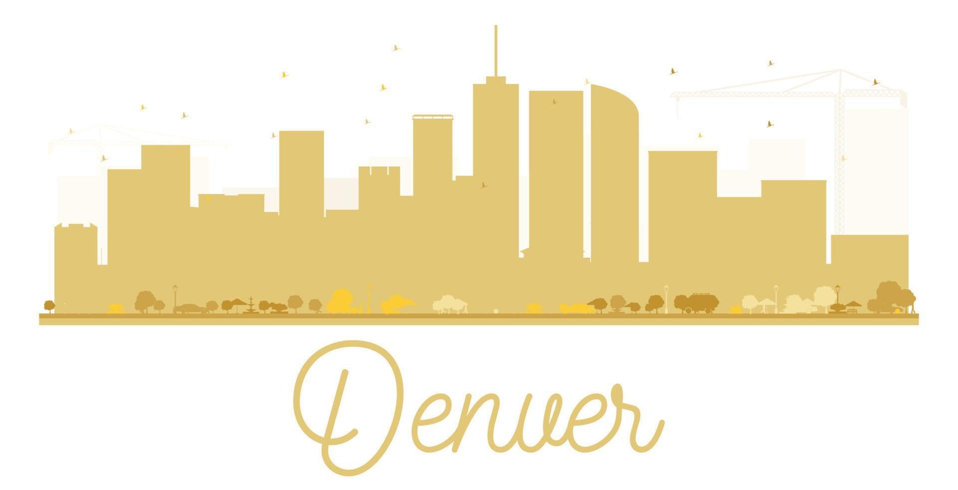 Denver City skyline golden silhouette. vector