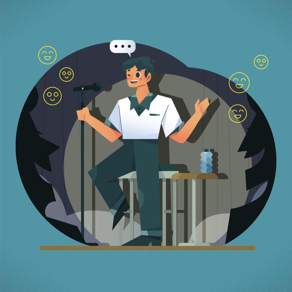 Make The Audience Laugh With Stand-Up Comedy vector