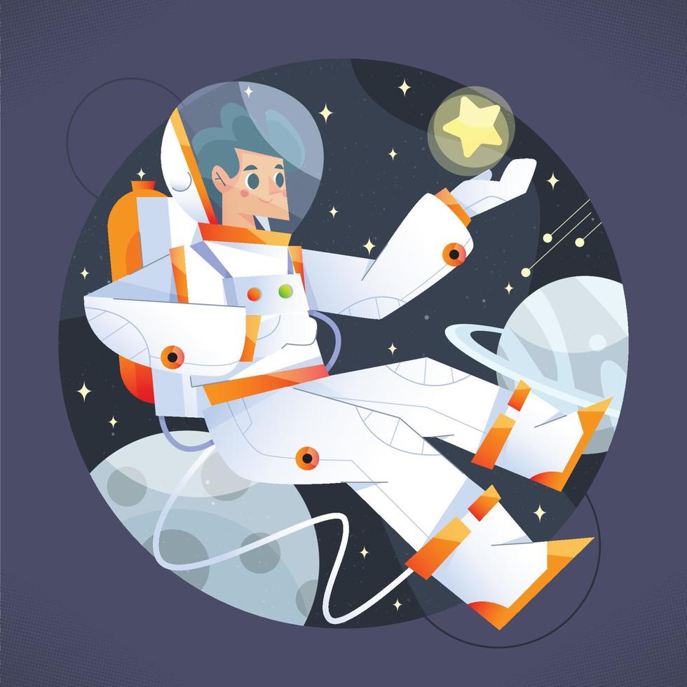 Space Exploration By Astronauts vector