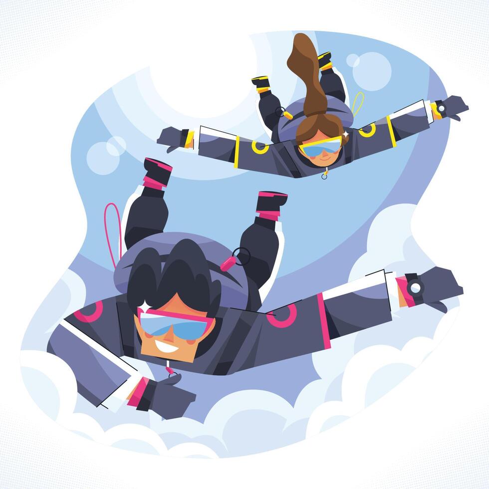Skydivers And Extreme Sports vector