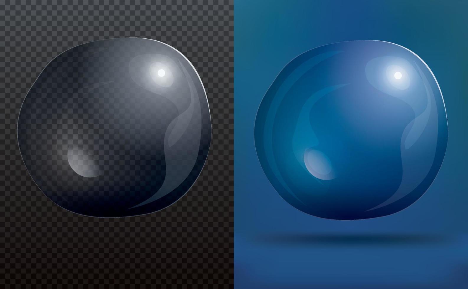 burbuja de jabón transparente sobre fondo azul vector