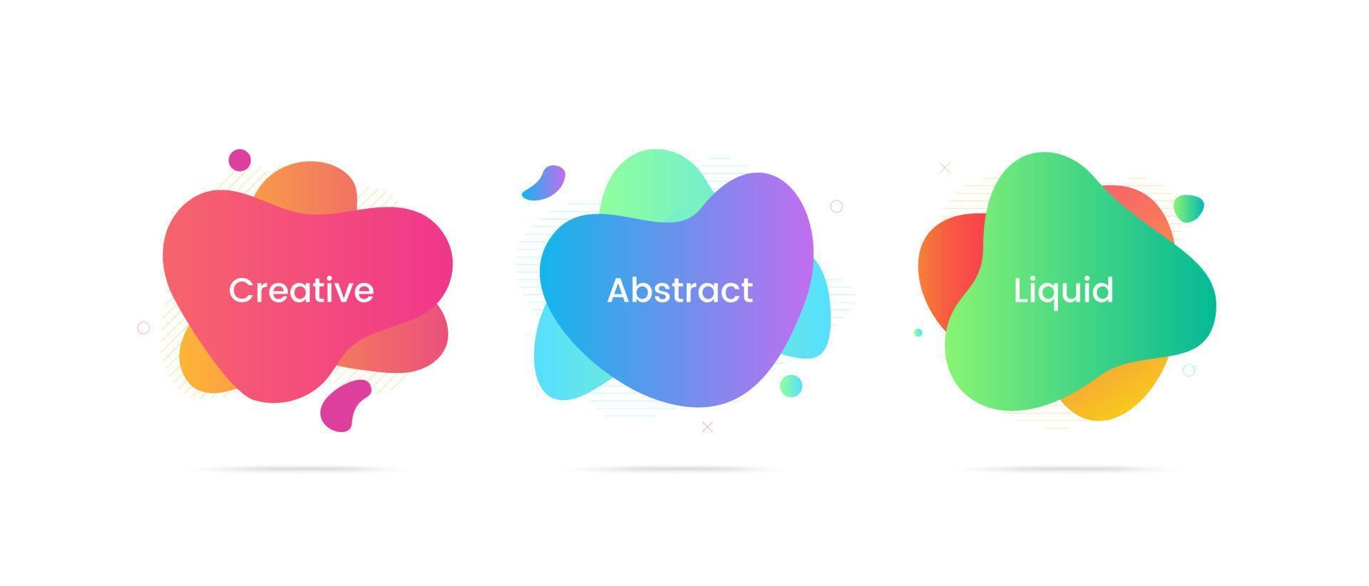 Modern Graphic elements Vector, Gradient abstract banners with flowing liquid shapes illustration vector. vector