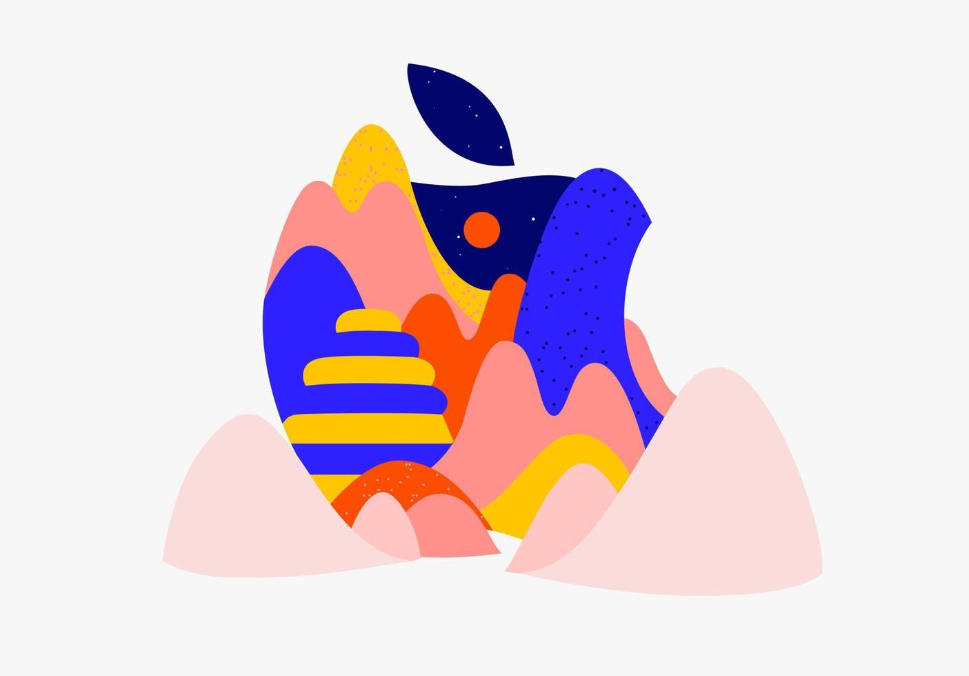 Apple vector abstract modern graphic elements