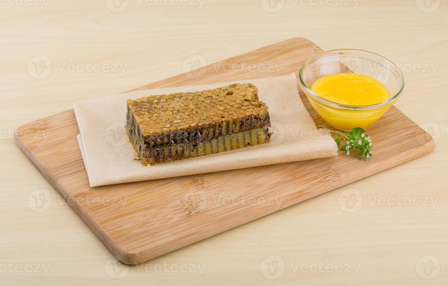 Honey with comb photo