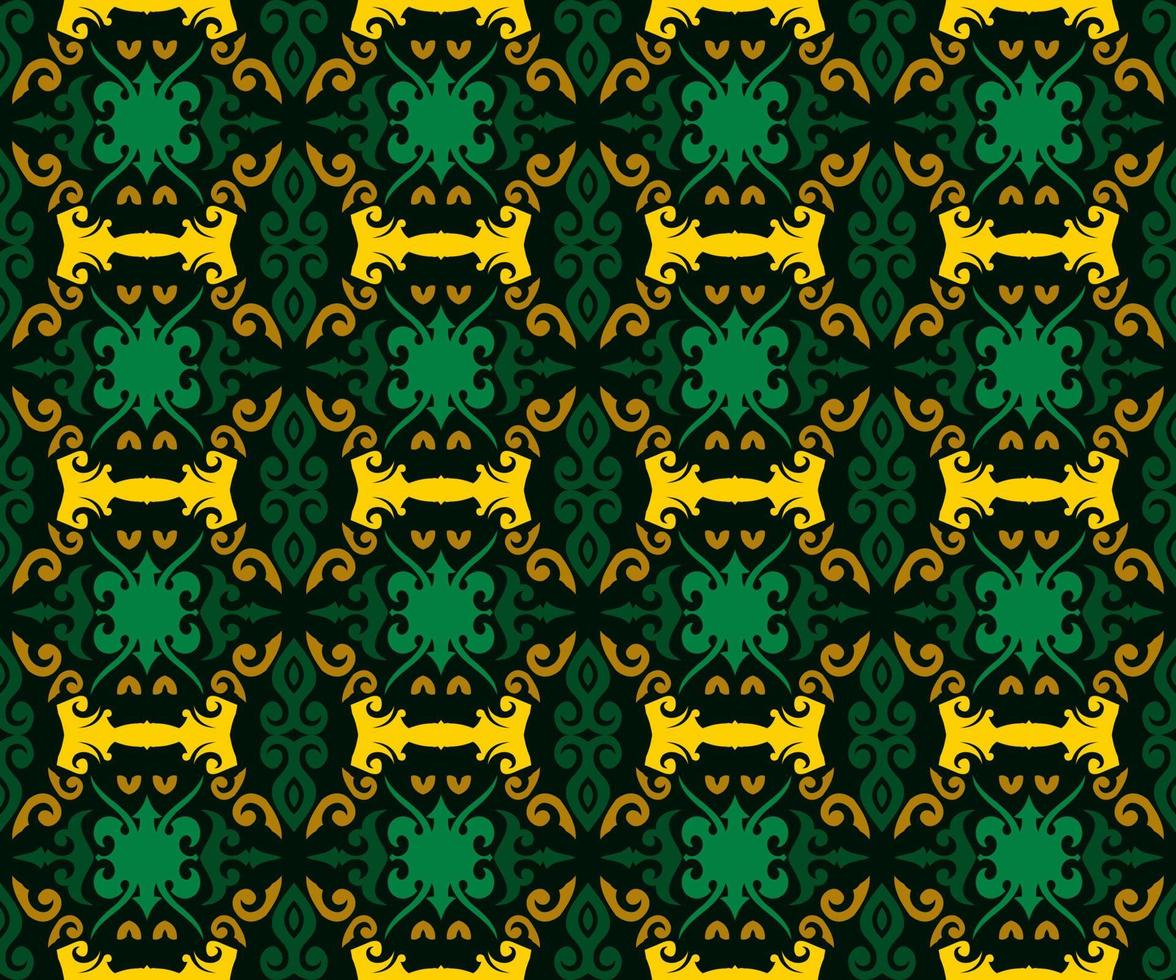 patrón sin costuras de patrón étnico dayak.motivo de tela indonesia tradicional.patrón de borneo. inspiración de diseño vectorial. textil creativo para moda o tela vector