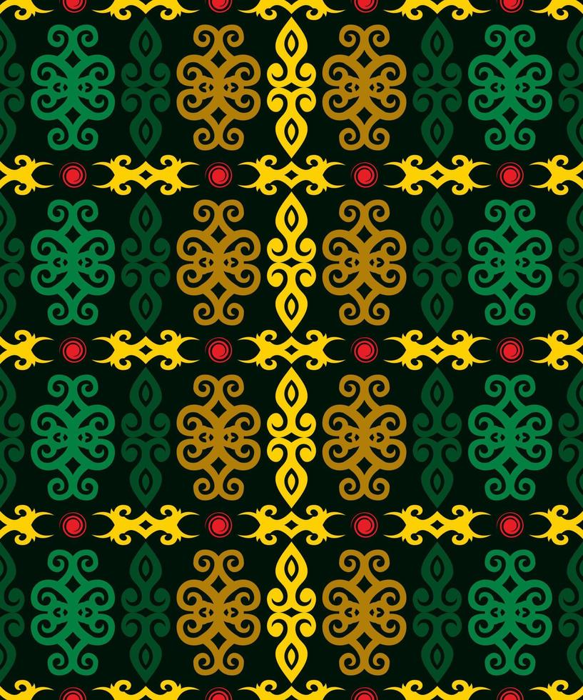 patrón sin costuras de patrón étnico dayak.motivo de tela indonesia tradicional.patrón de borneo. inspiración de diseño vectorial. textil creativo para moda o tela vector