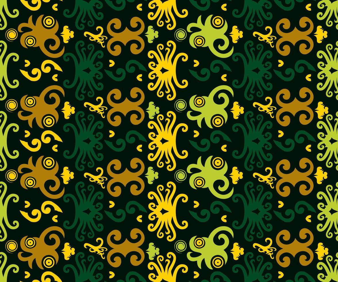 seamless patern of dayak ethnic pattern.traditional Indonesian fabric motif.borneo pattern. vector design inspiration. Creative textile for fashion or cloth