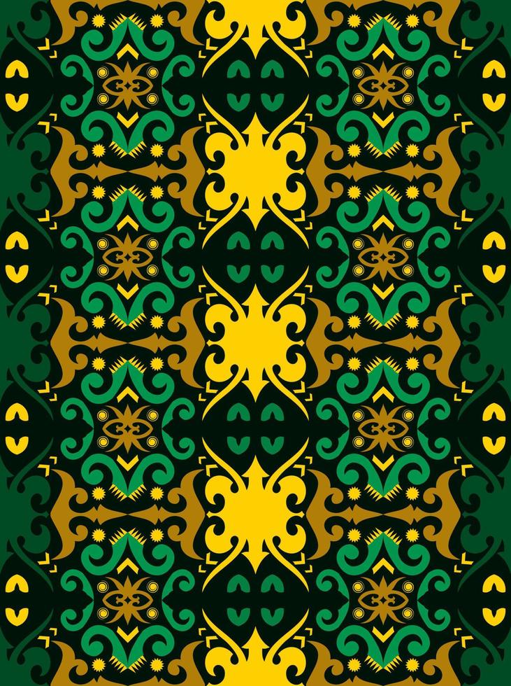 patrón sin costuras de patrón étnico dayak.motivo de tela indonesia tradicional.patrón de borneo. inspiración de diseño vectorial. textil creativo para moda o tela vector