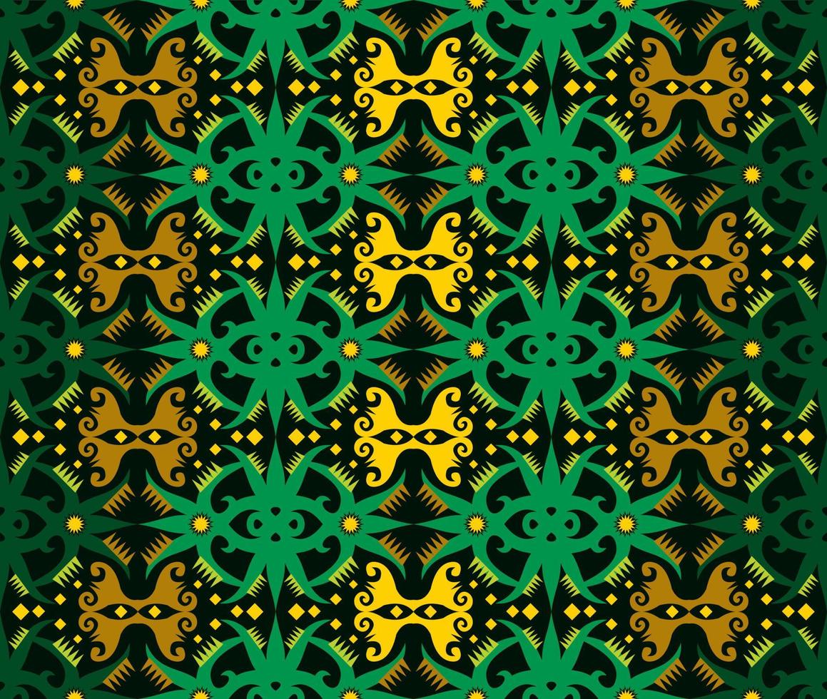 patrón sin costuras de patrón étnico dayak.motivo de tela indonesia tradicional.patrón de borneo. inspiración de diseño vectorial. textil creativo para moda o tela vector