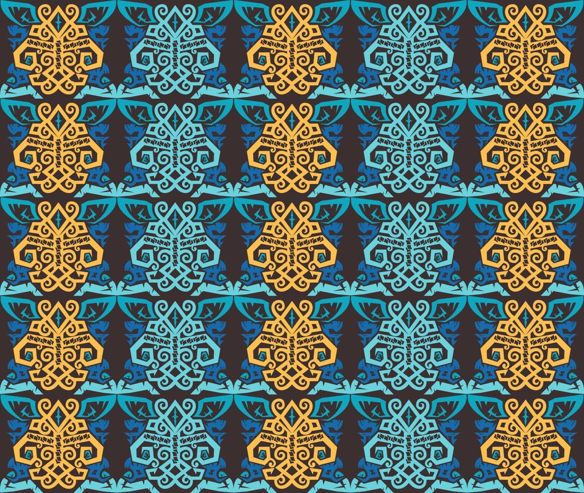 seamless patern of dayak ethnic pattern.traditional Indonesian fabric motif.borneo pattern. vector design inspiration. Creative textile for fashion or cloth