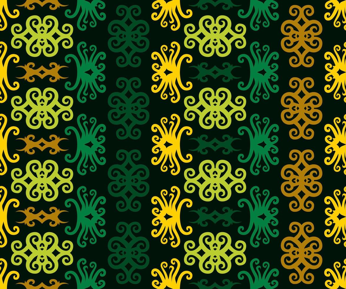 patrón sin costuras de patrón étnico dayak.motivo de tela indonesia tradicional.patrón de borneo. inspiración de diseño vectorial. textil creativo para moda o tela vector