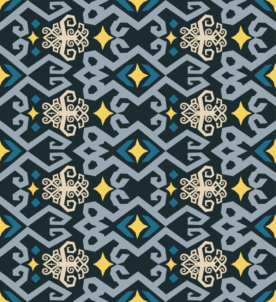 patrón sin costuras de patrón étnico dayak.motivo de tela indonesia tradicional.patrón de borneo. inspiración de diseño vectorial. textil creativo para moda o tela vector