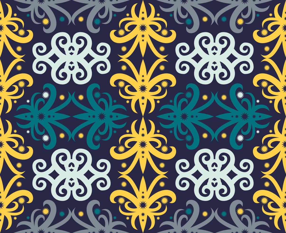 seamless patern of dayak ethnic pattern.traditional Indonesian fabric motif.borneo pattern. vector design inspiration. Creative textile for fashion or cloth