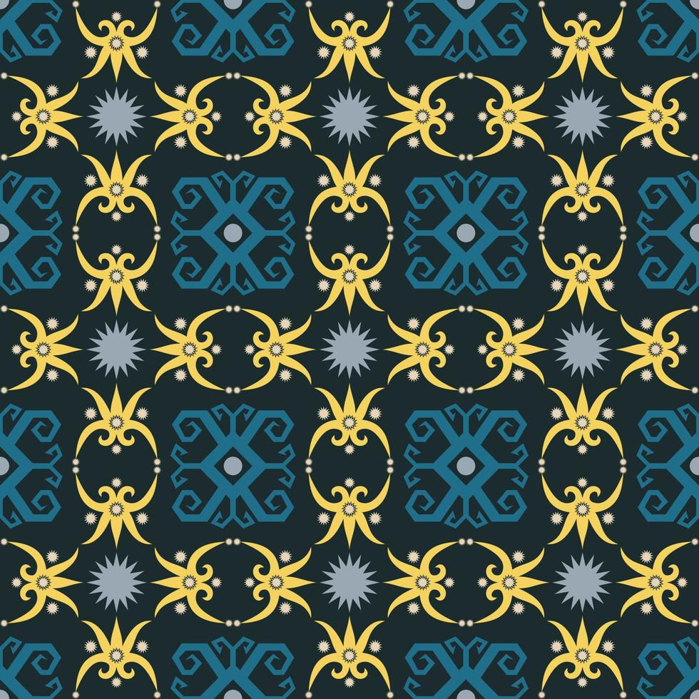 patrón sin costuras de patrón étnico dayak.motivo de tela indonesia tradicional.patrón de borneo. inspiración de diseño vectorial. textil creativo para moda o tela vector