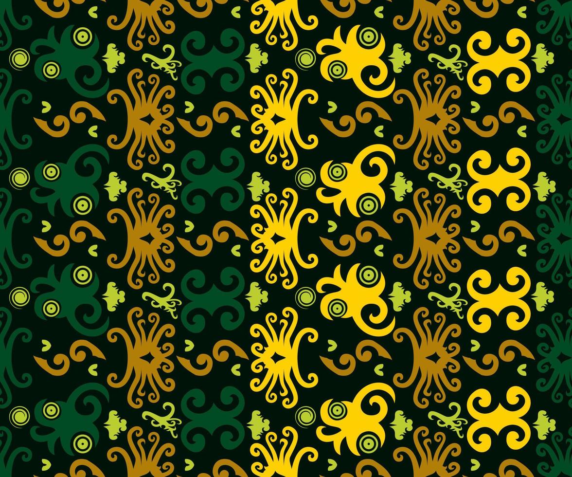 seamless patern of dayak ethnic pattern.traditional Indonesian fabric motif.borneo pattern. vector design inspiration. Creative textile for fashion or cloth