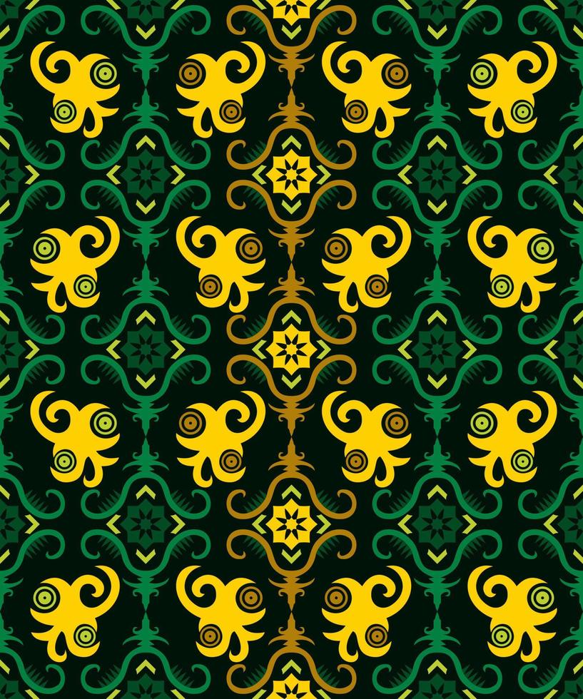 seamless patern of dayak ethnic pattern.traditional Indonesian fabric motif.borneo pattern. vector design inspiration. Creative textile for fashion or cloth