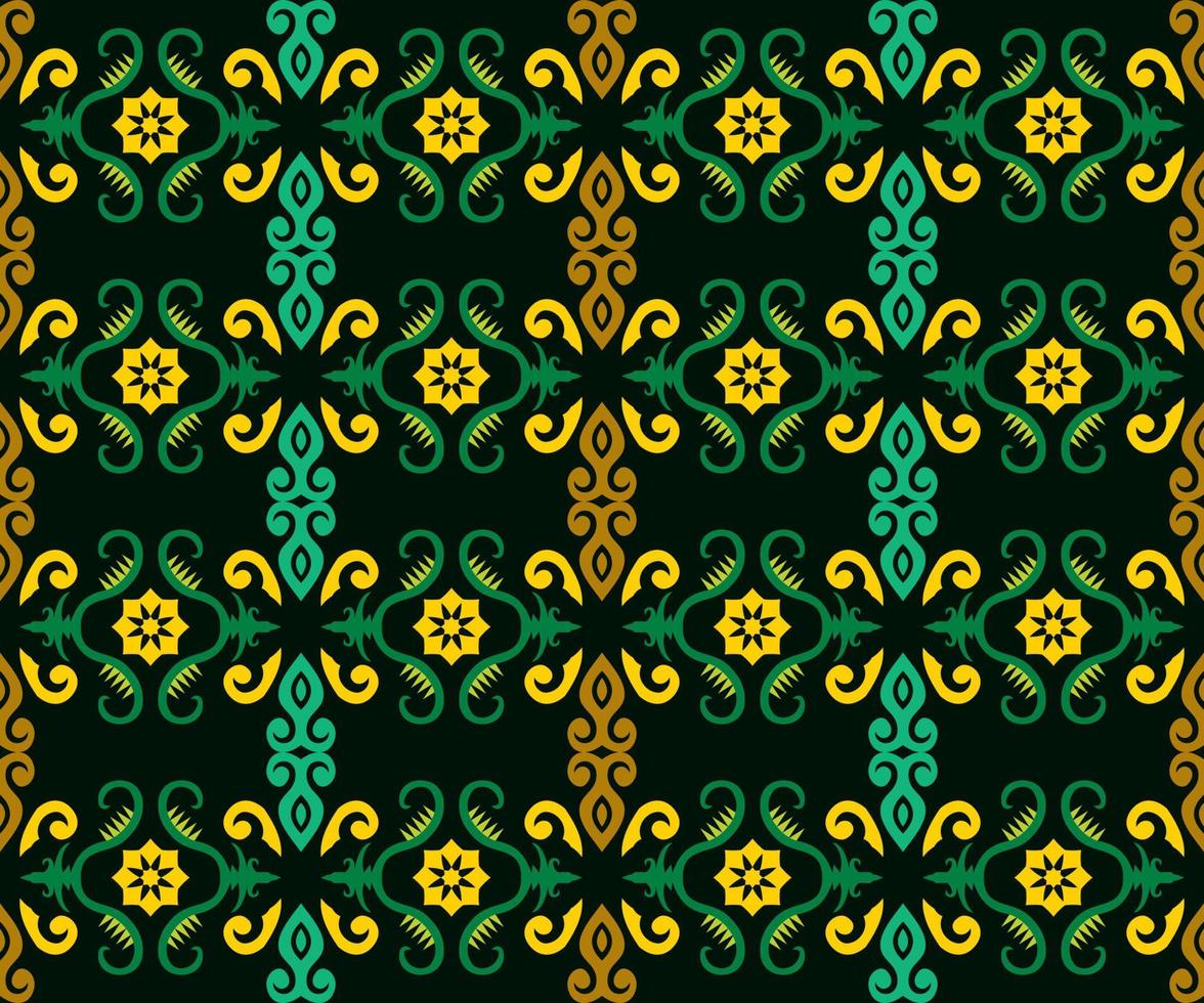 patrón sin costuras de patrón étnico dayak.motivo de tela indonesia tradicional.patrón de borneo. inspiración de diseño vectorial. textil creativo para moda o tela vector