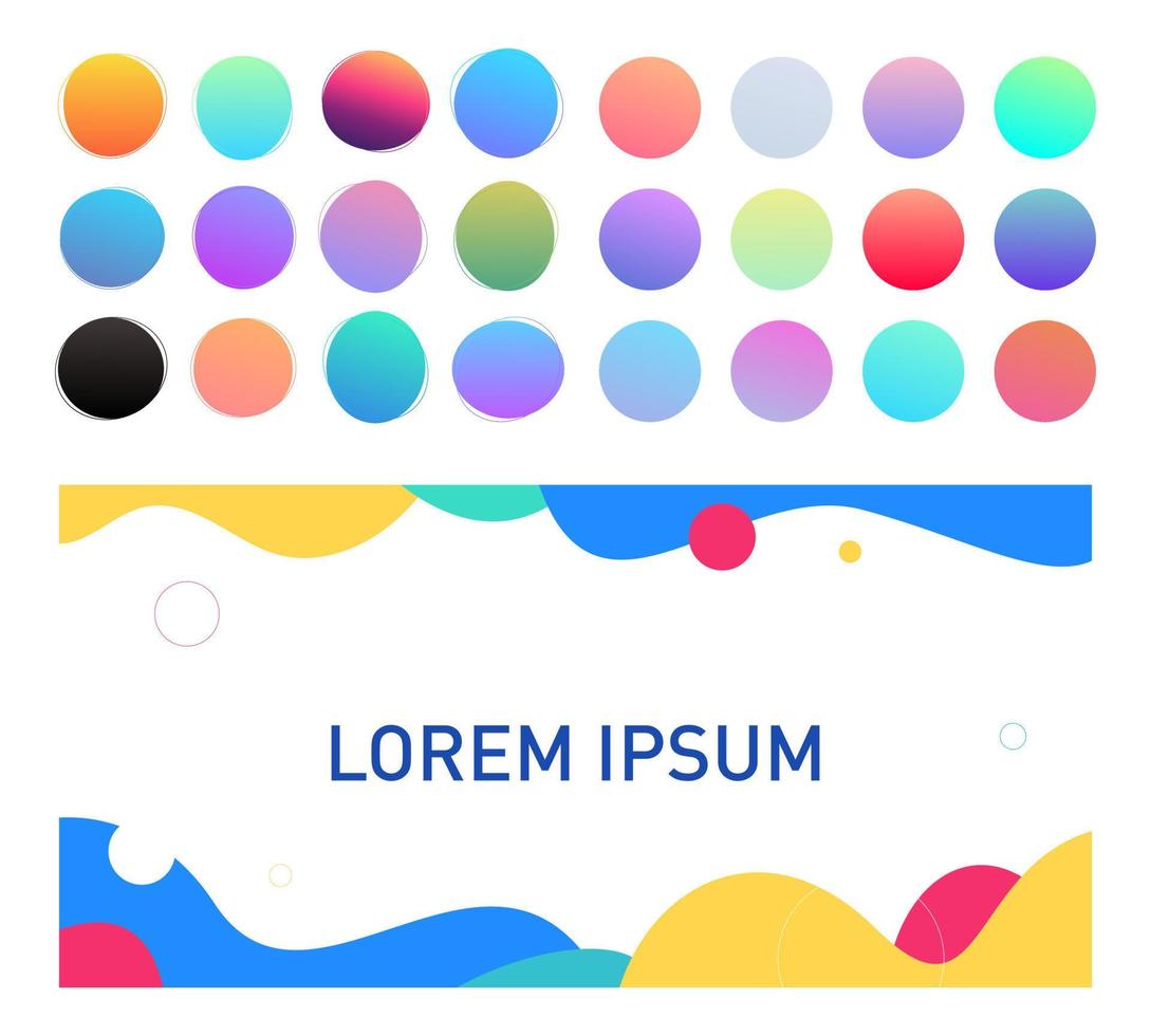 Trendy soft color vector Round gradient set with modern abstract backgrounds. Rounded holographic gradient sphere button for web. Colorful geometric Vector background. Vector abstract Colorful.