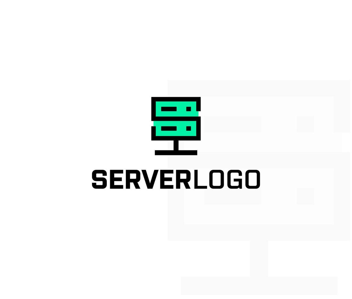 diseño de logotipo de servidor para host de servidor, logotipo de vector de negocio de alquiler de almacenamiento de datos, diseño de logotipo de empresa