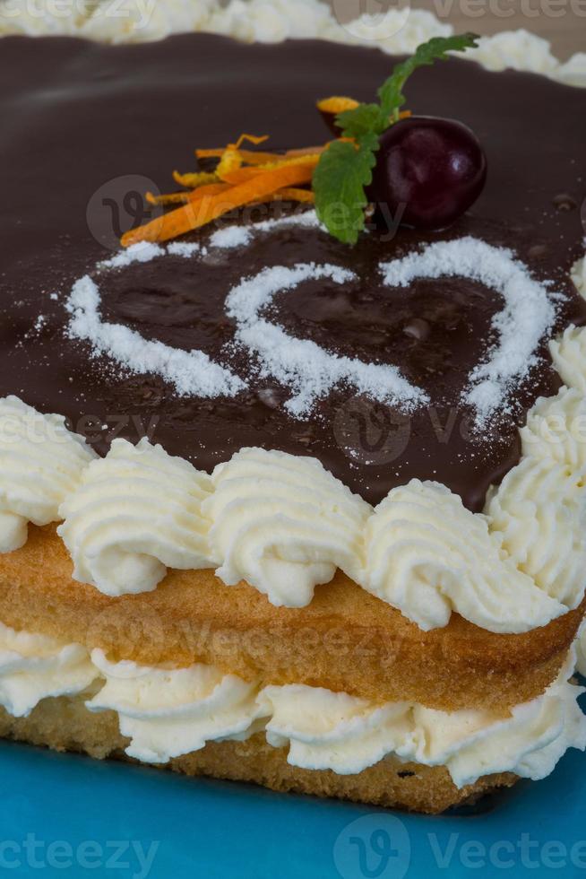 Chocolate icing cake photo