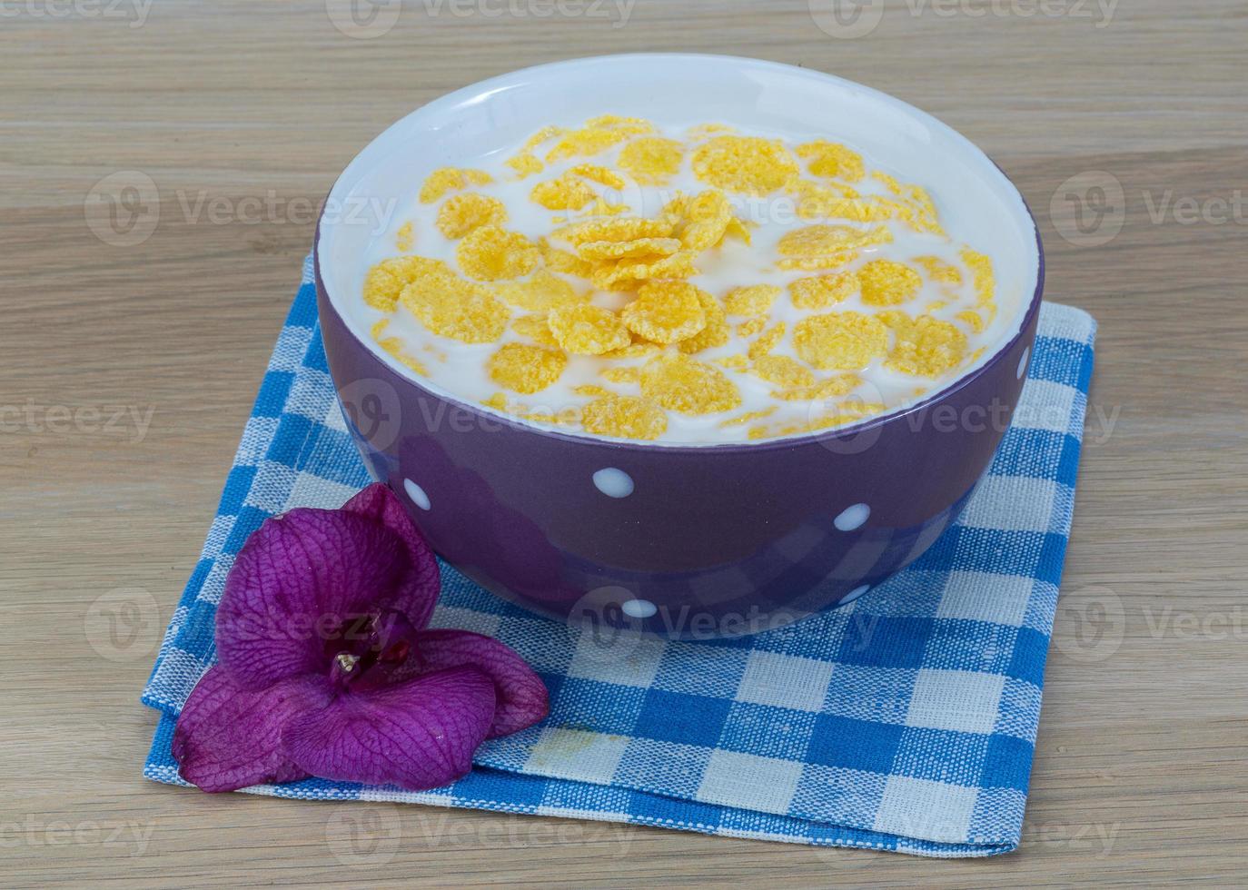 Breakfast with cornflakes photo