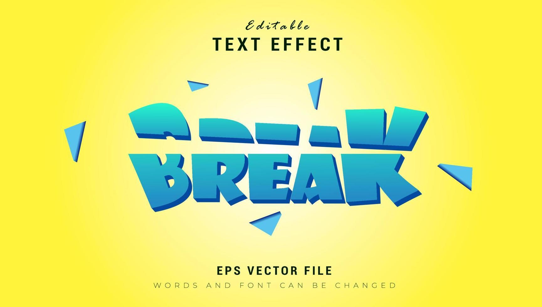 break text effect vector