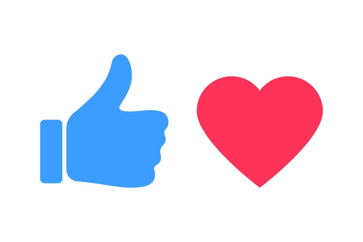 Thumbs and heart icon. Vector love and love icon. Like and like buttons ready for websites and mobile apps. Vector illustration.