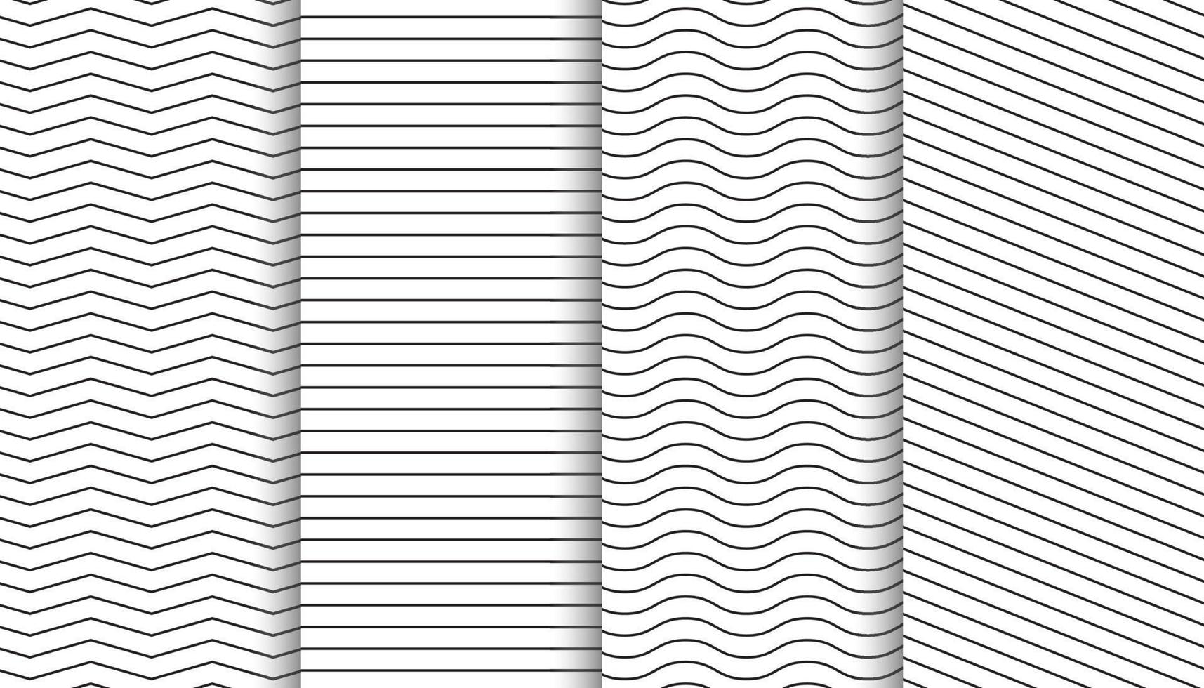 Elegant clean white minimal geometric patterns set. Vector illustration