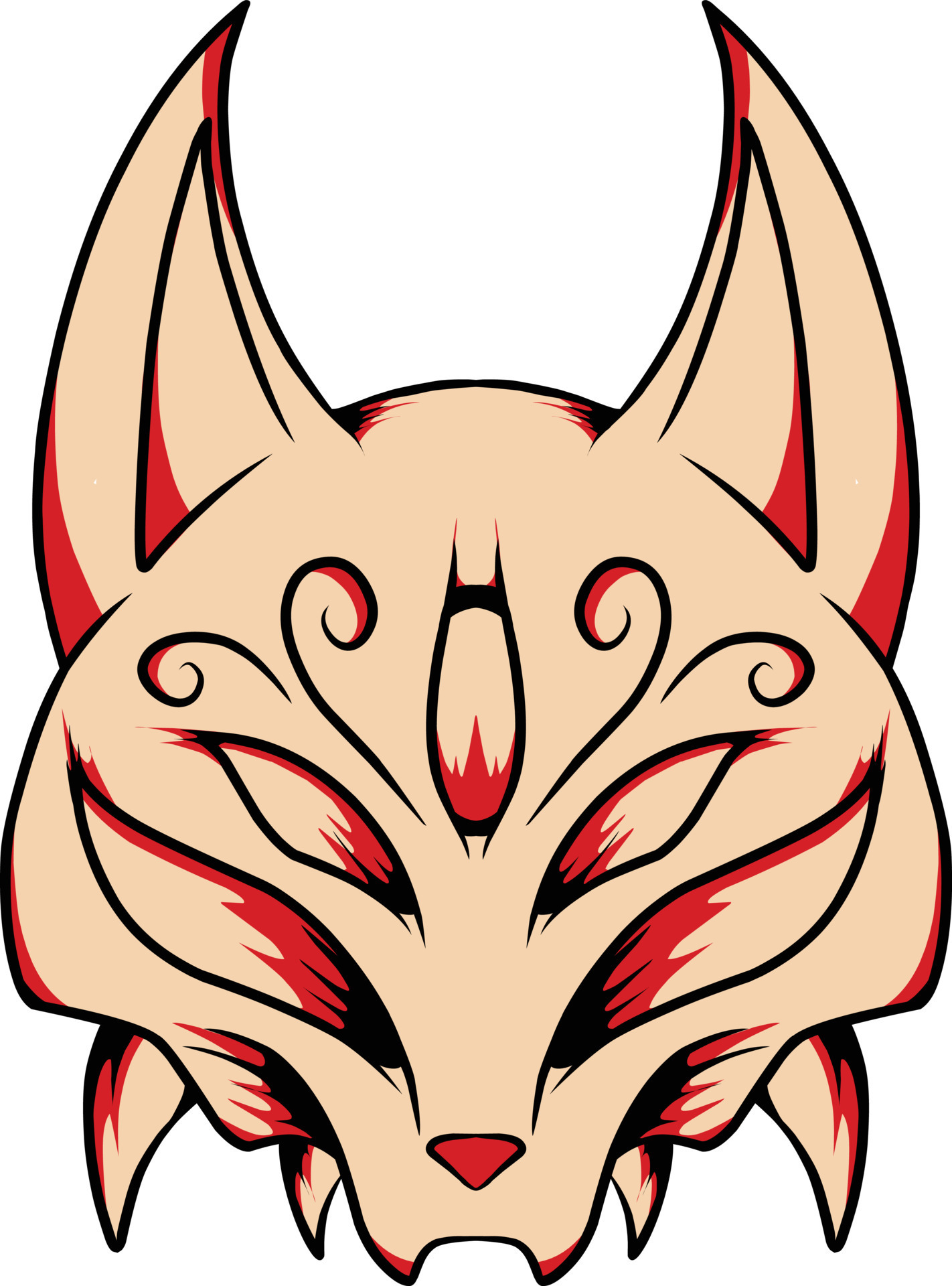 japanese kitsune mask vector which is suitable for sticker packing and ...