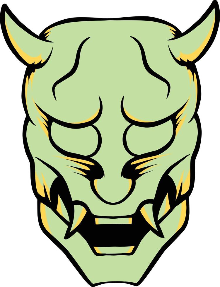 Japanese mask oni vector illustration which is very suitable for the needs of making sticker packs, branding, clothing and others