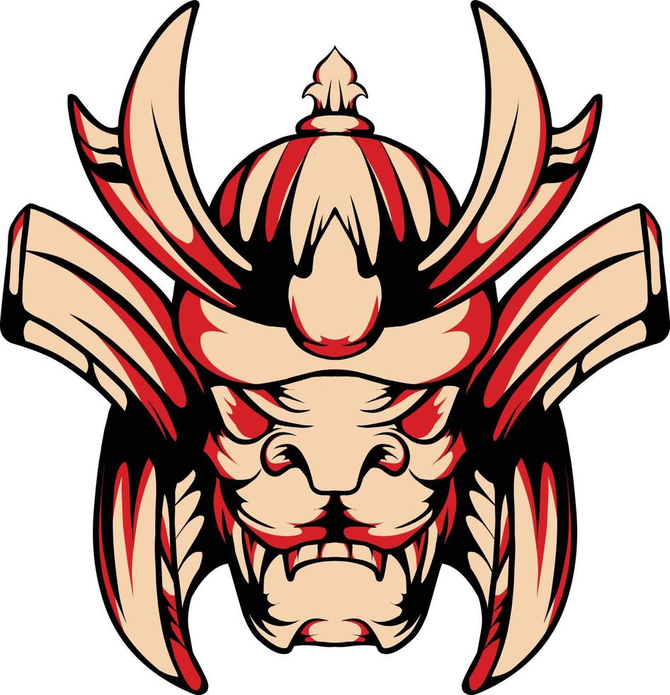 japanese samurai mask vector which is suitable for sticker packing and other needs