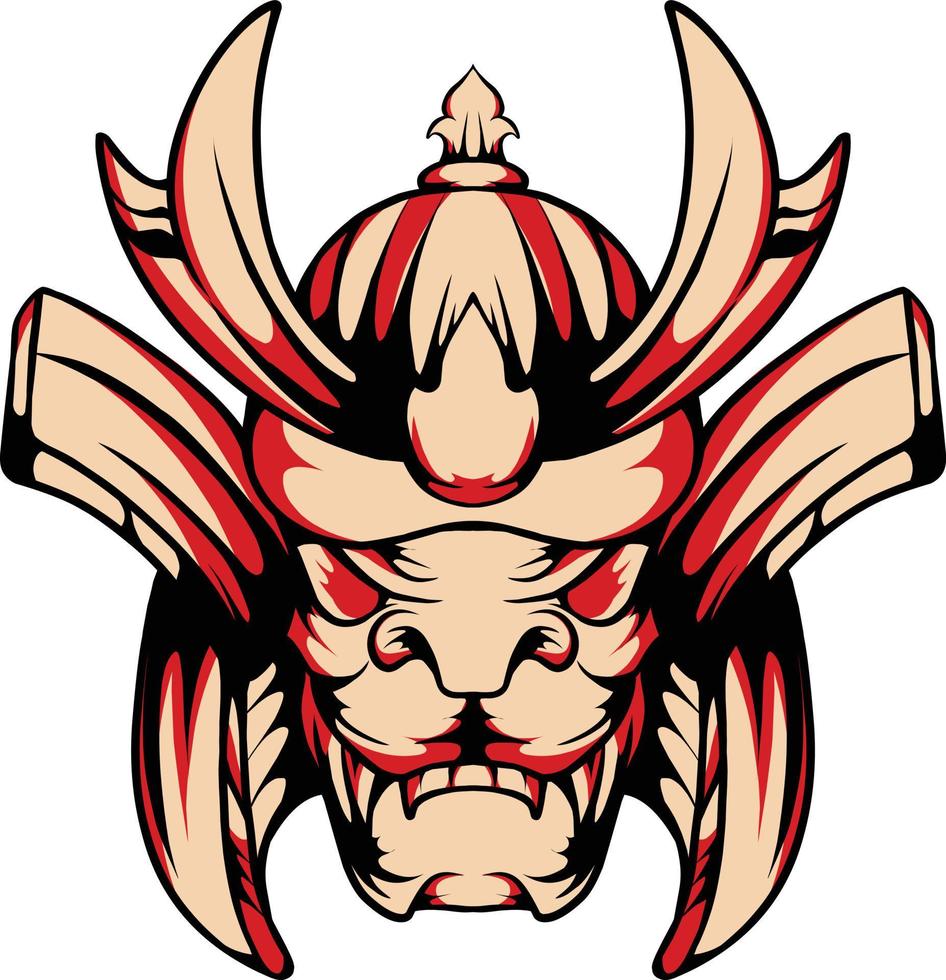 japanese samurai mask vector which is suitable for sticker packing and other needs