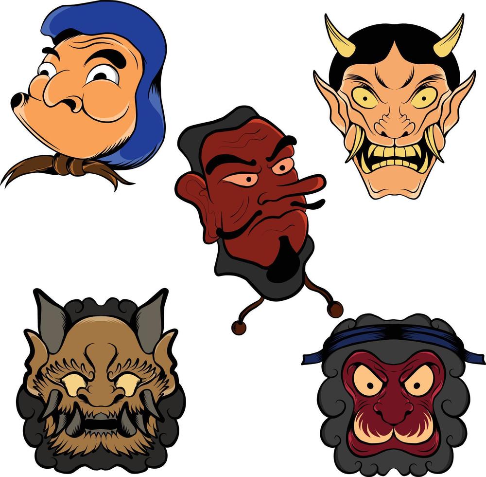 Japanese mask vector bundles are suitable for use for clothing branding stickers and others