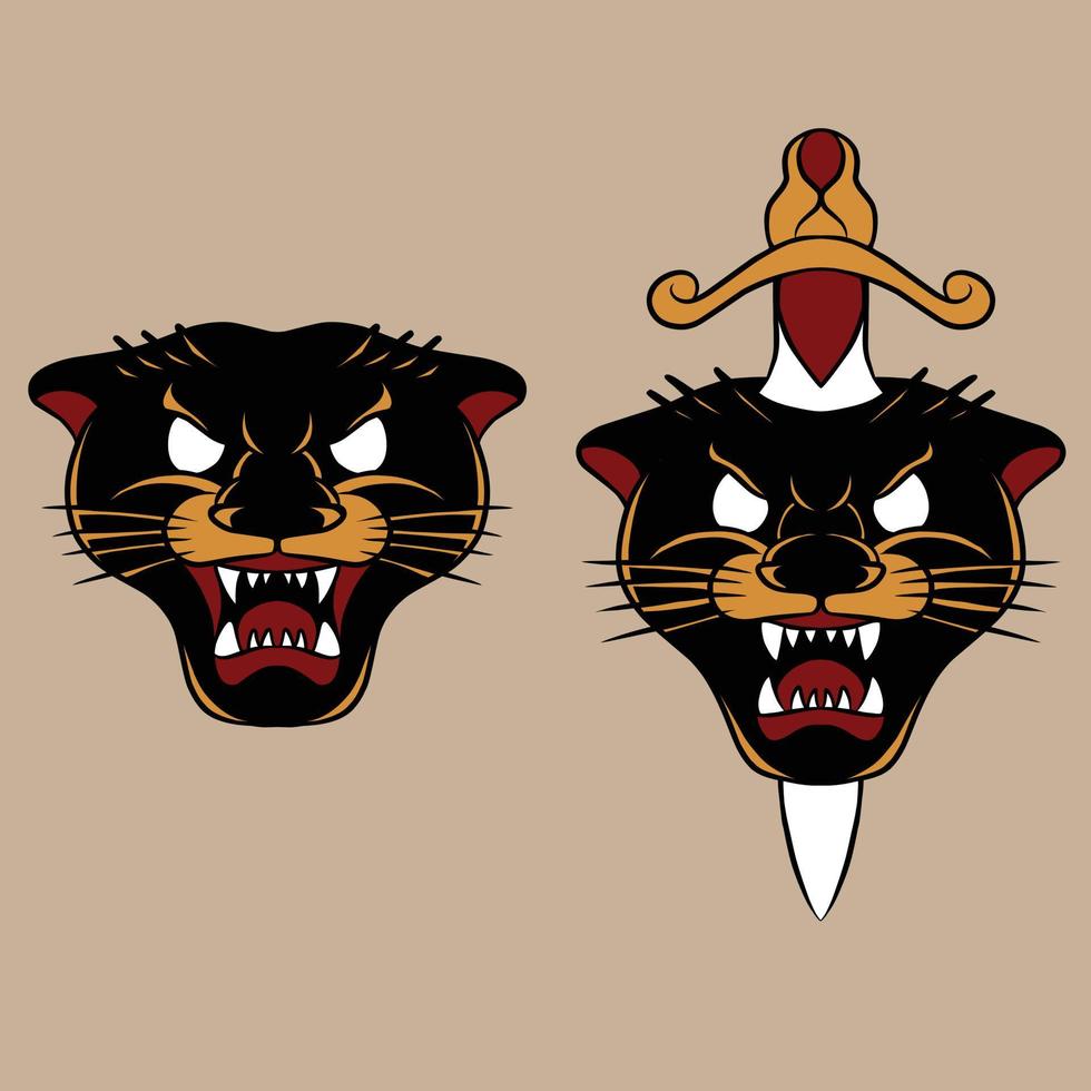 ilustración de la vieja escuela de estilo tigre vectorial que es buena para las necesidades de marca, etc. vector