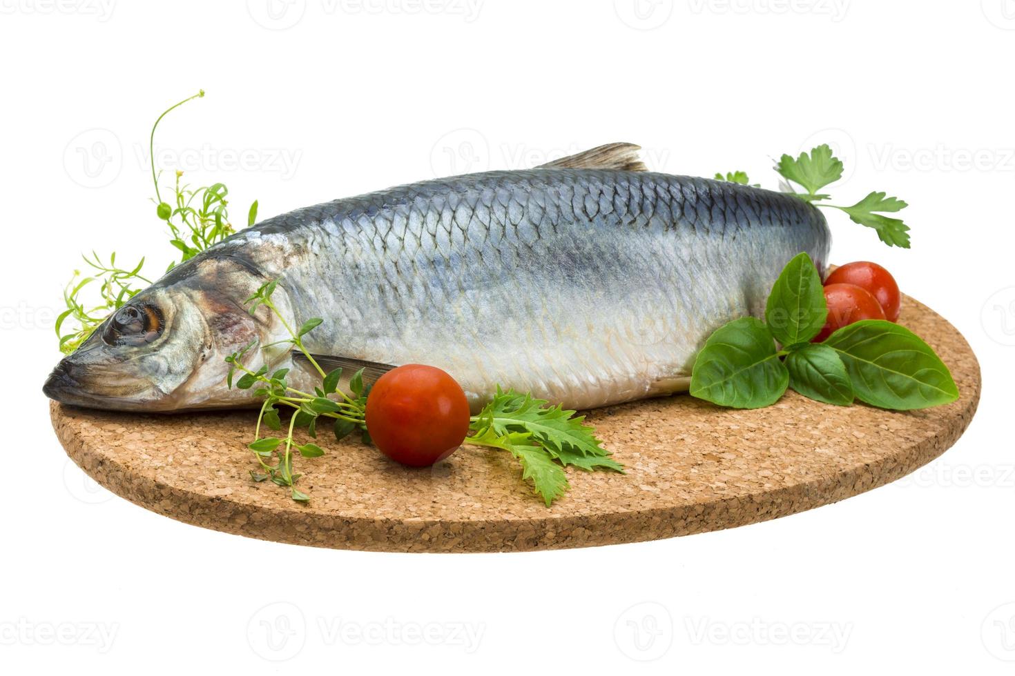 Marinated herring with herbs photo