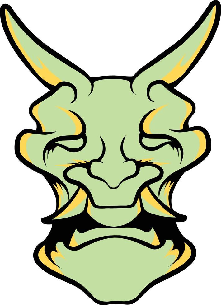 Japanese mask oni vector illustration which is very suitable for the needs of making sticker packs, branding, clothing and others
