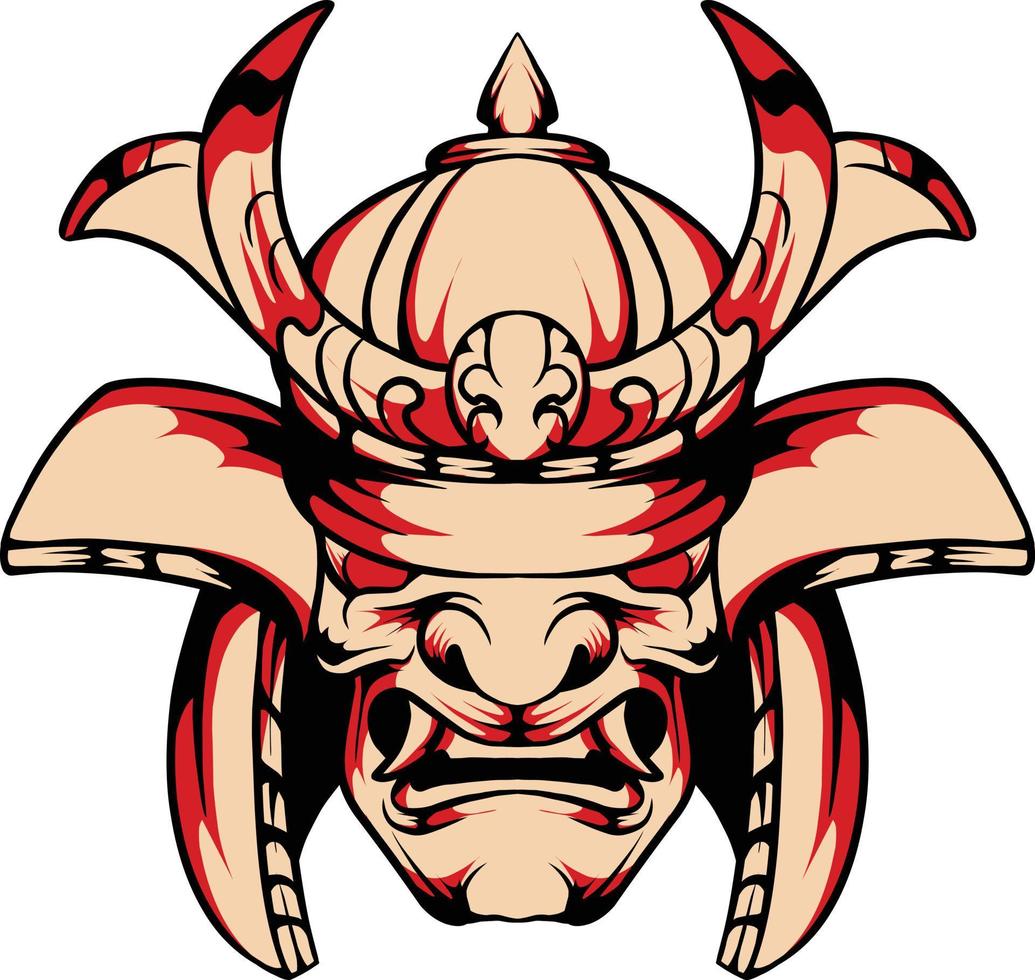 japanese samurai mask vector which is suitable for sticker packing and other needs